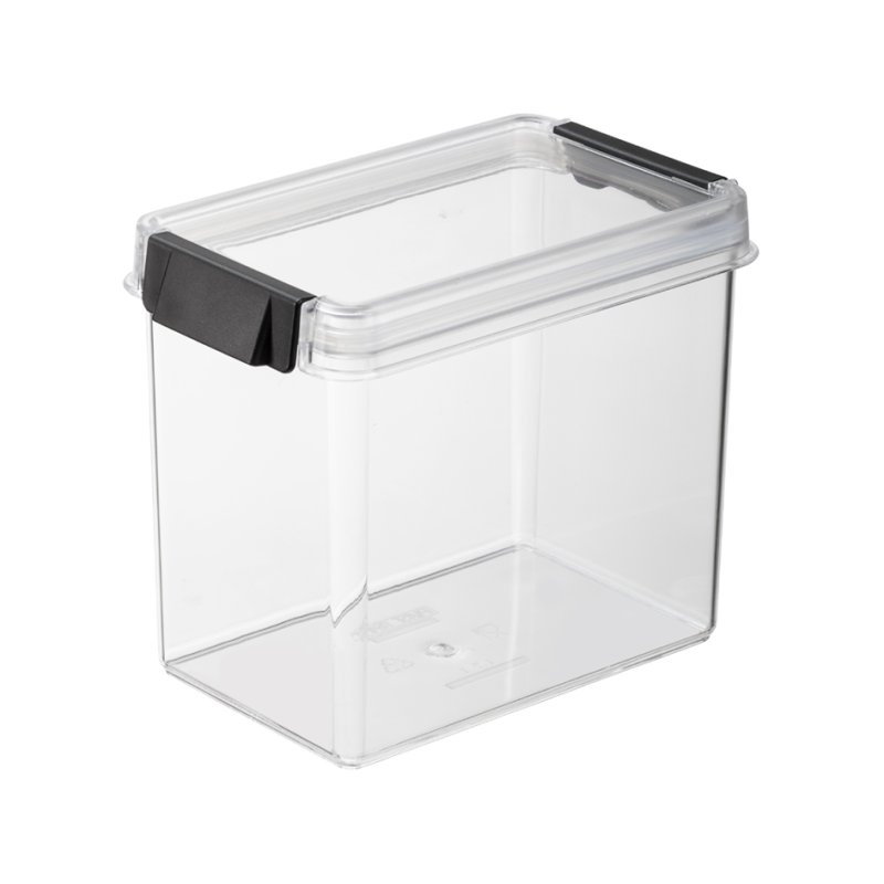 Plast Team boîte de rangement Oslo, transparent/noir, 0,85 litre, rectangulaire